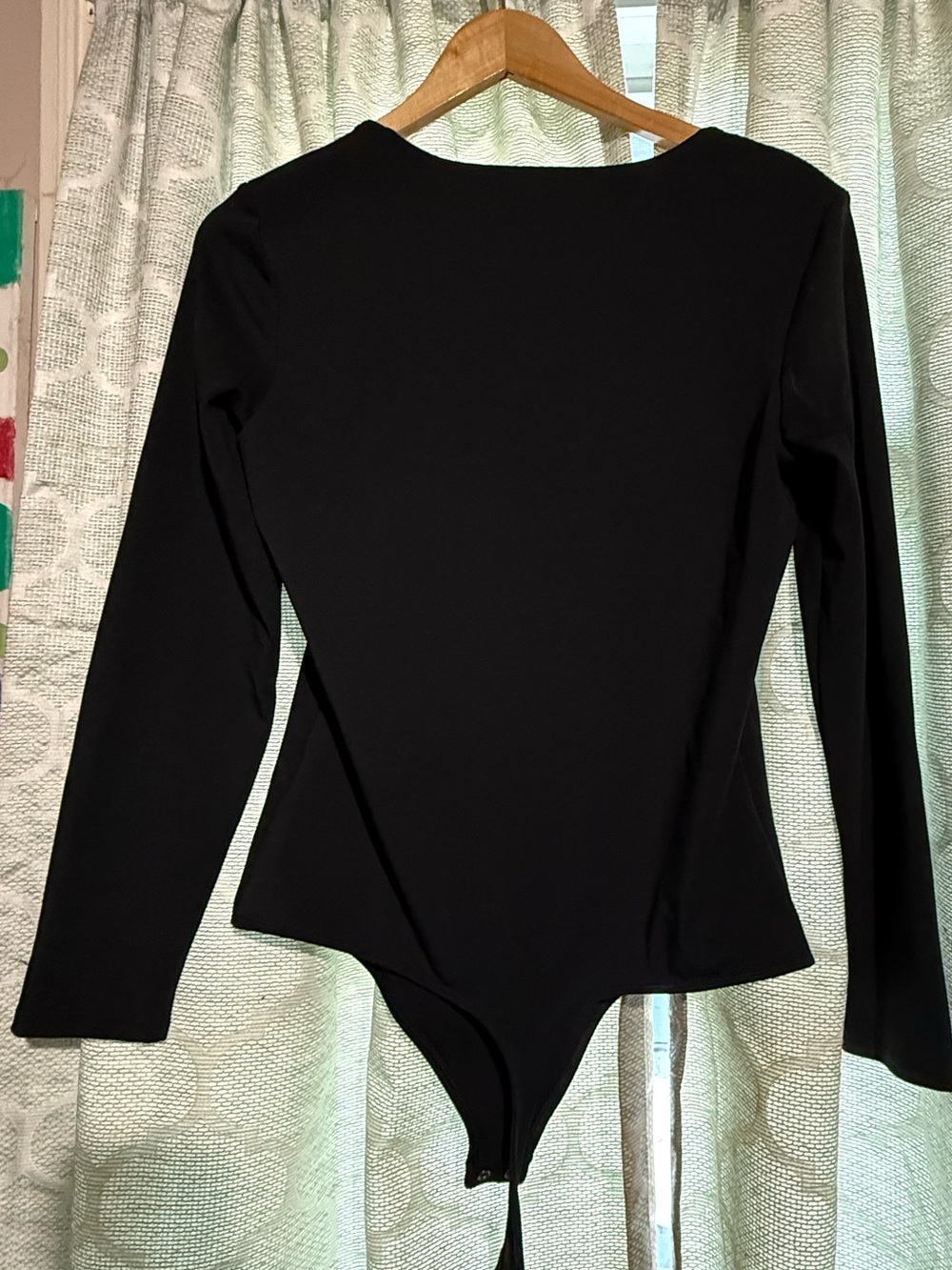 Express Black Long-Sleeve Boatneck Bodysuit